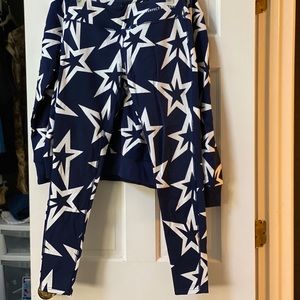 Perfect Moment Blue and White Star Leggings